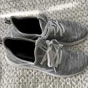 Adidas Cloudfoam Knit Sneakers in Gray and White